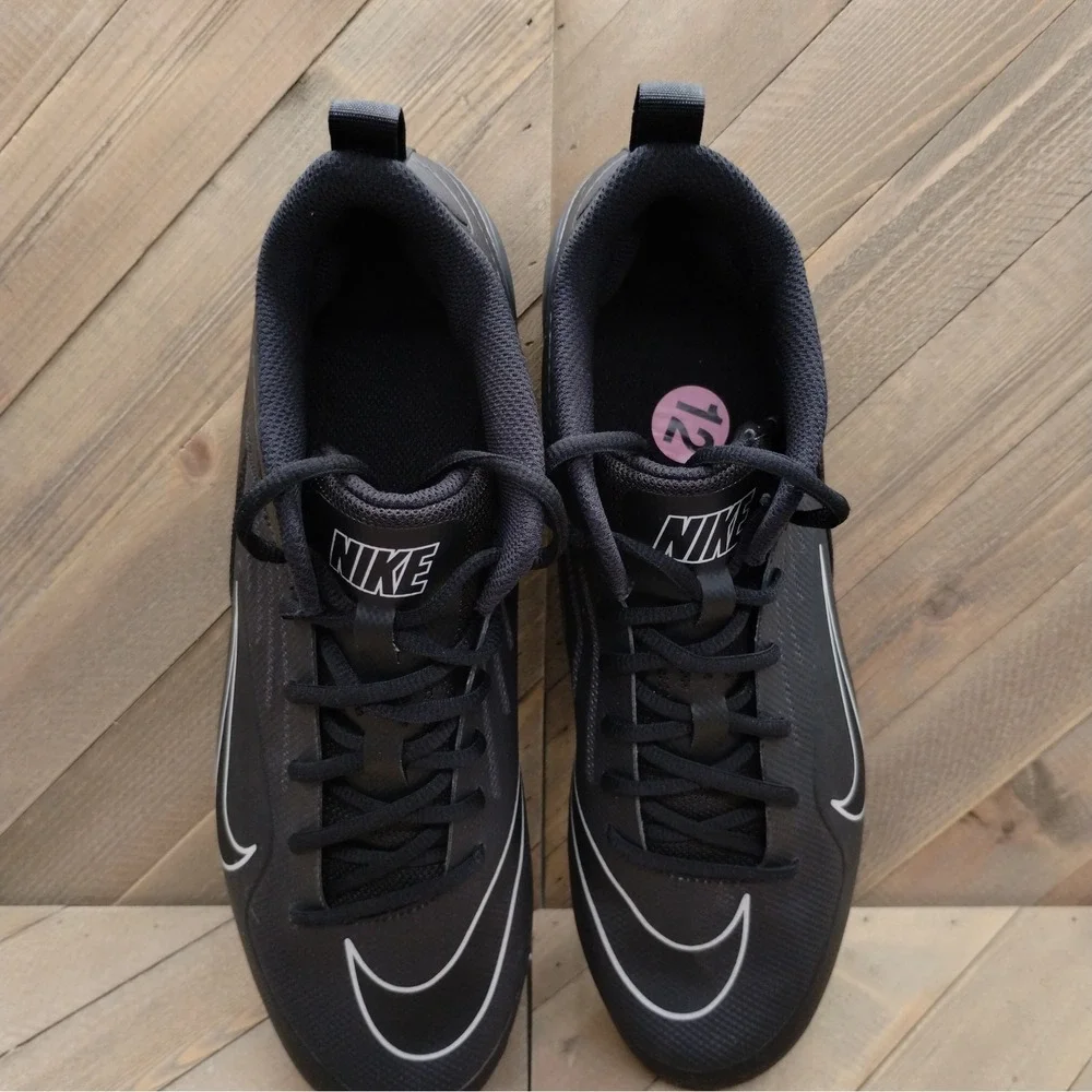 Nike Alpha Huarache‎ 8 Pro Black Lacrosse Cleats Mens Size 12 Athletic Shoes